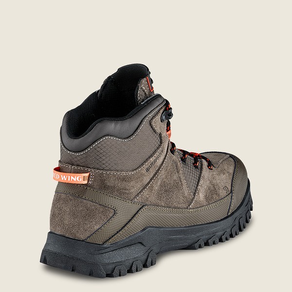 Red Wing Hiking Boots Trbo - 5-inch Waterproof Soft Toe - Grey Brown - Mens QET523047